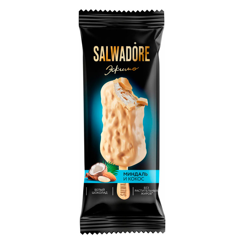 Простоквашино эскимо SALWADORE кокос и миндаль 80гр (22.1)