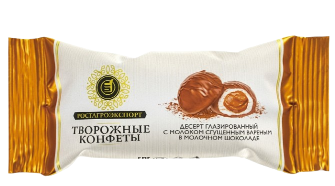 РОСТАГРОЭКСПОРТ ДЕСЕРТ глазированный с МОЛОКОМ СГУШЁННЫМ ВАРЁНЫМ в молочном шоколаде 40г