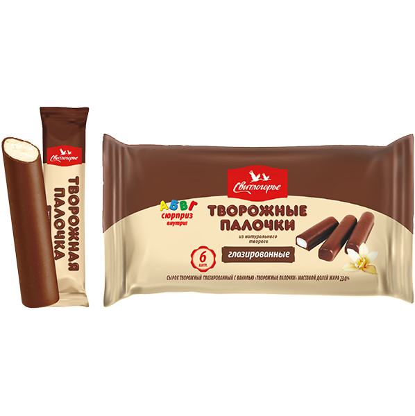 Сырок Свитлогорье Тварожные Палочки с ВАНИЛЬЮ  (6 штук Комплект)