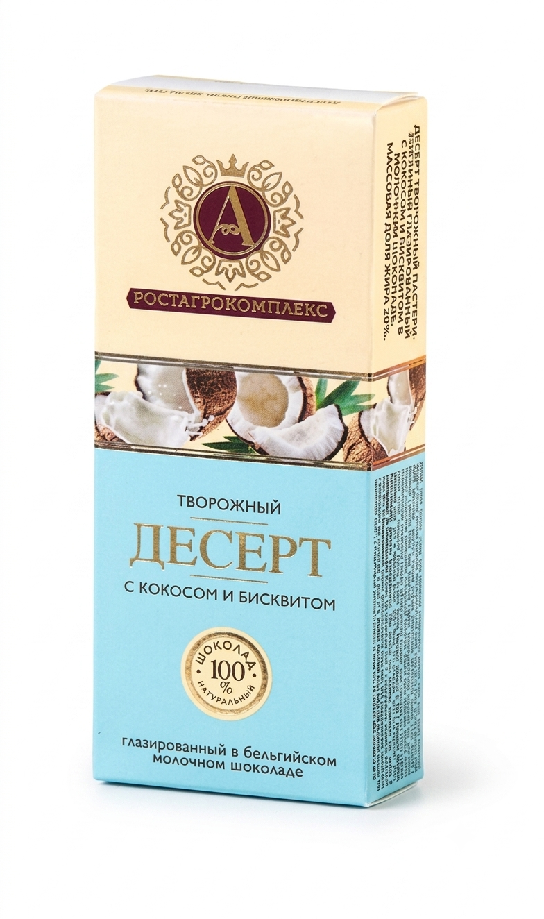 РОСТАГРОКОМПЛЕКС ДЕСЕРТ в молочном шоколаде с КОКОСОМ и БИСКВИТОМ 20% 40г (290)