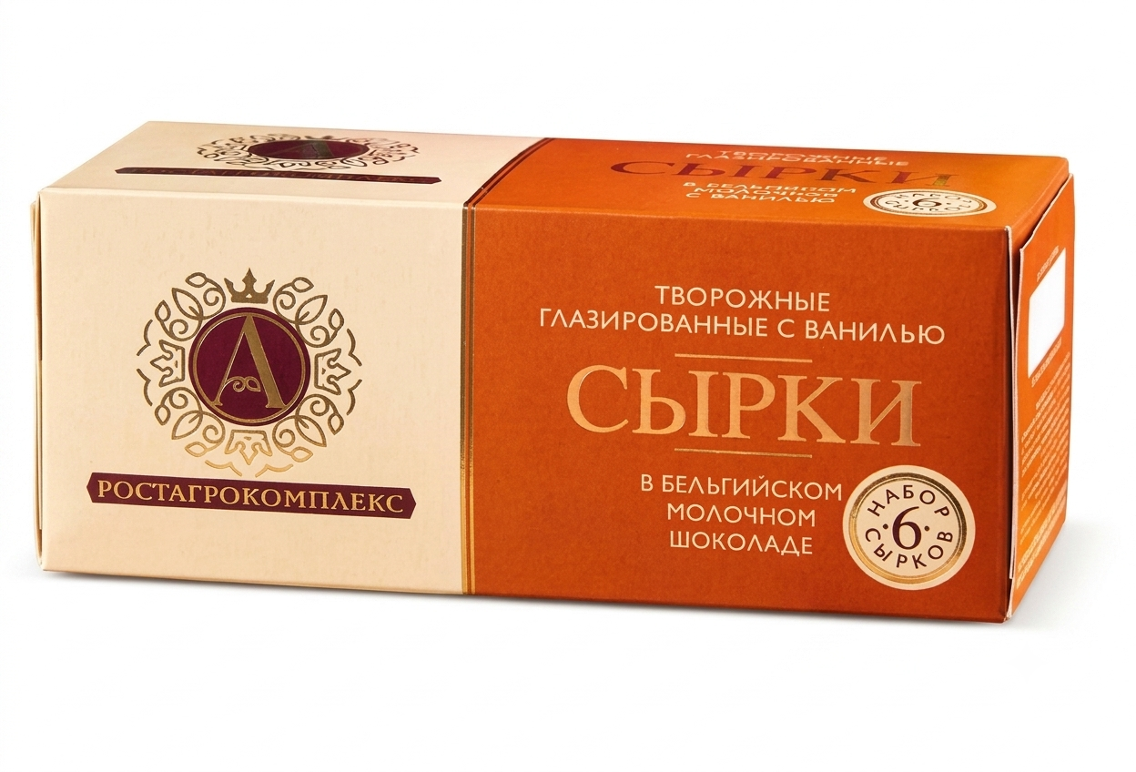 РОСТАГРОКОМПЛЕКС СЫРКИ в молочном шоколаде с ВАНИЛЬЮ 15% 150г (4шт)