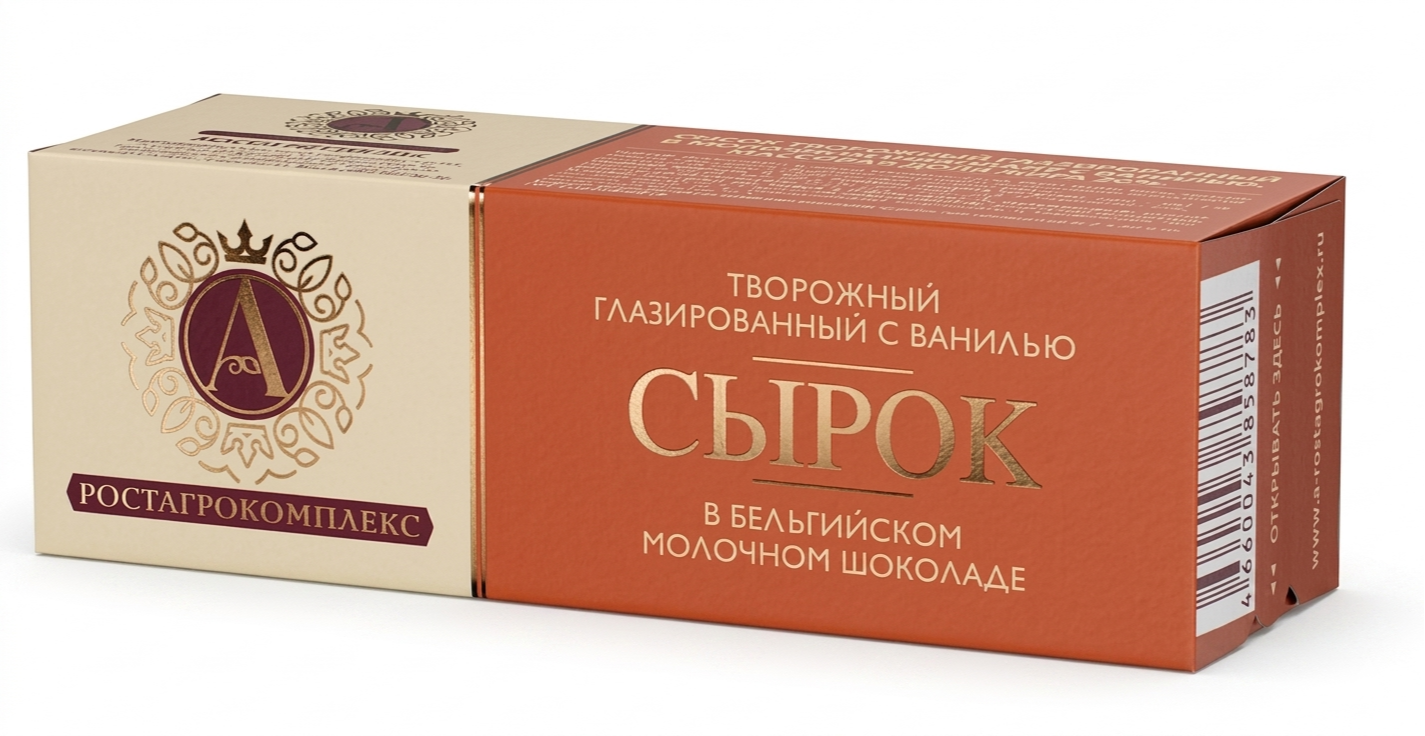 РОСТАГРОКОМПЛЕКС Сырок в молочном шоколаде с ВАНИЛЬЮ 26% 50г (787)